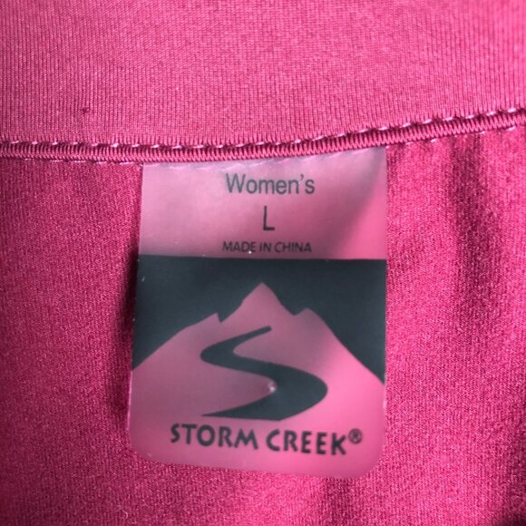 Storm Creek Activewear Sweatshirt Womens Size Large Burgundy Partial Zip Jacket - Picture 5 of 6